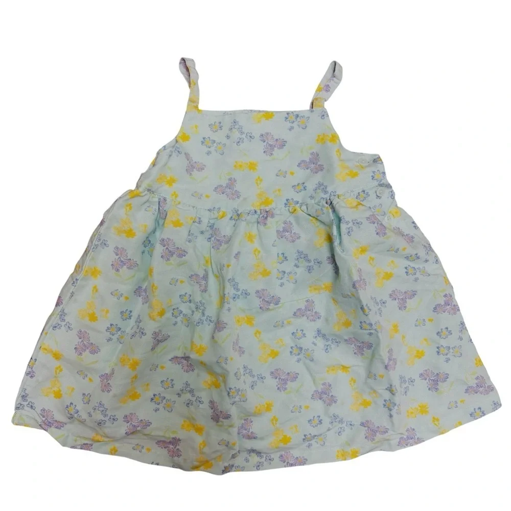 Vintage Gymboree Floral Linen Blend Two Piece Dress